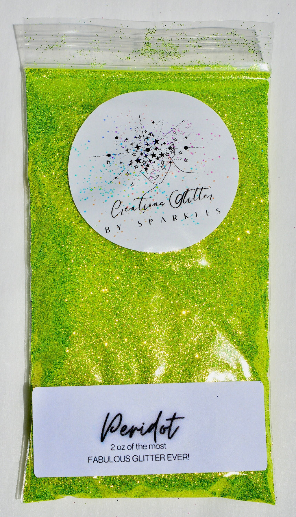 Peridot - bright diamond fleck green Glitter by Creations Glitter