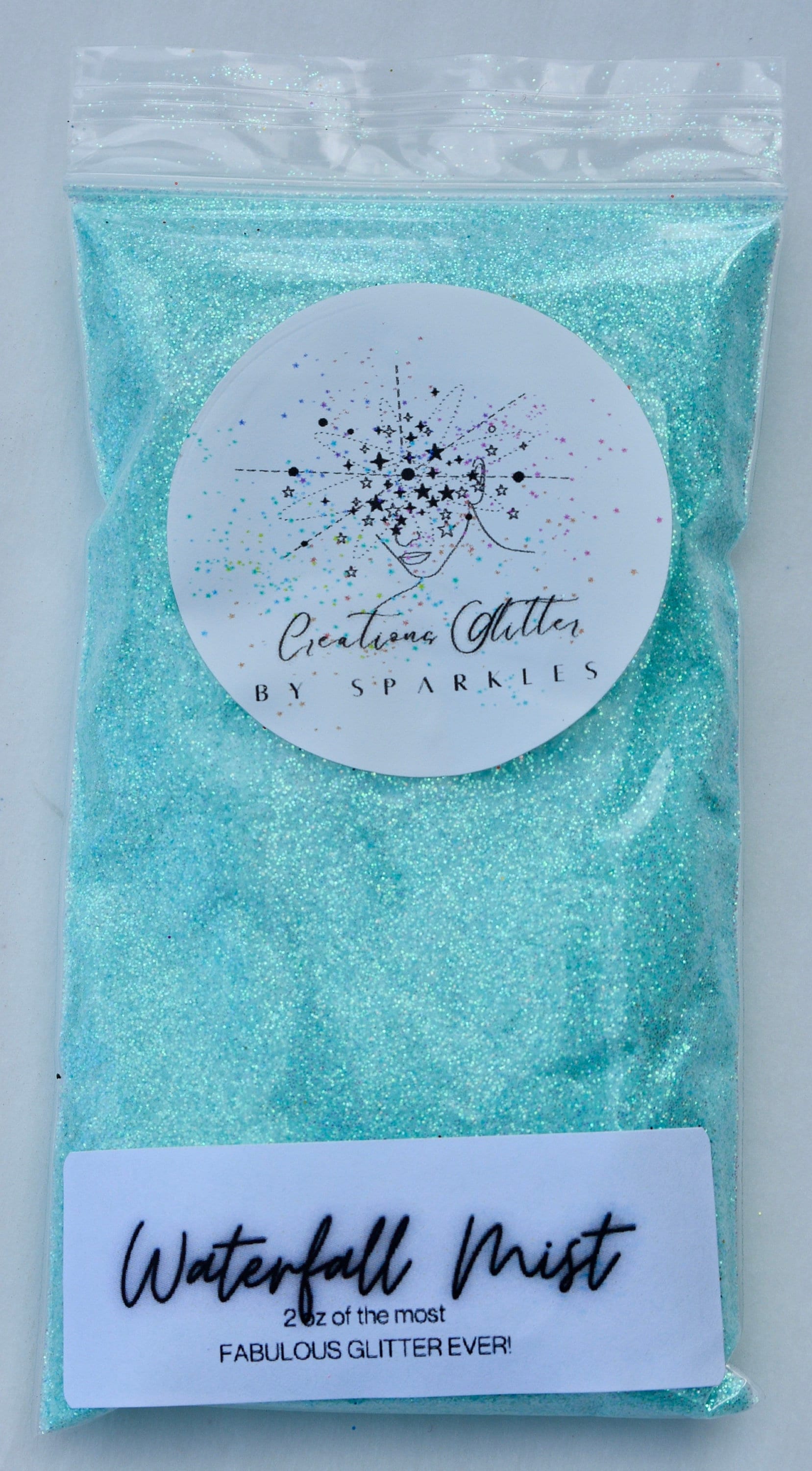 Waterfall Mist - Light Blue green iridescent glitter by creations glitter