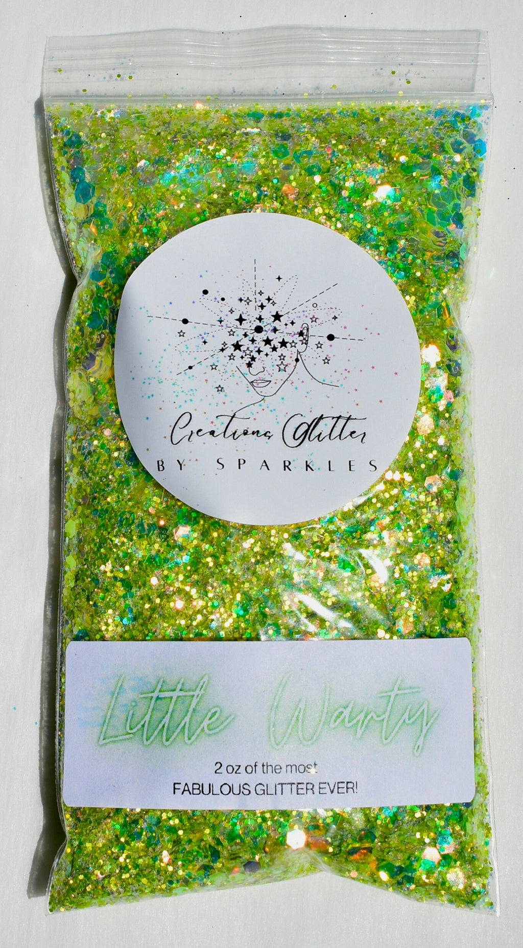 Little Warty - CHUNKY Green Holographic Metallic Mix by Creations Glitter
