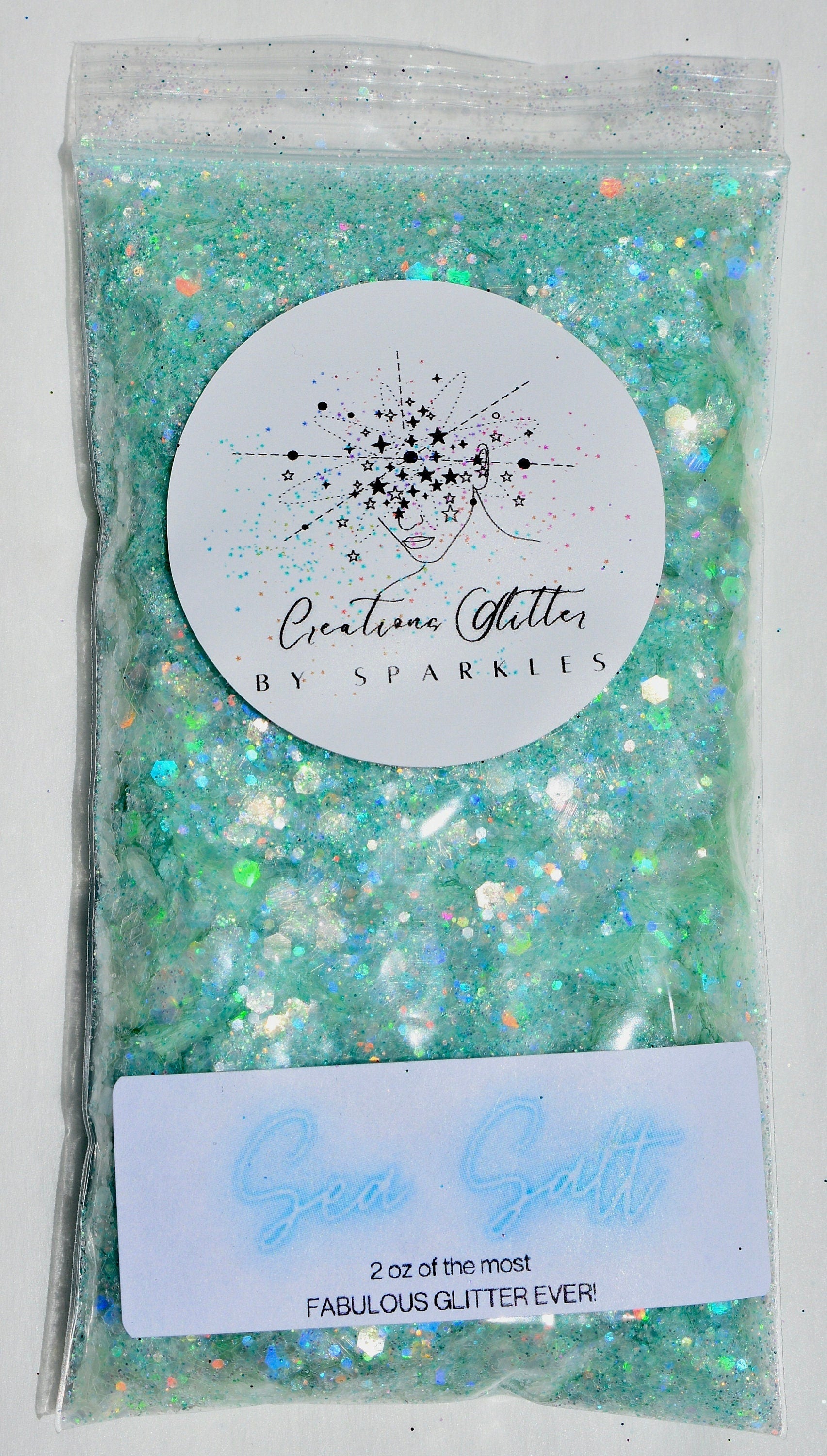 Sea Salt- Light Blue Green Chunky Glitter by Creations Glitter