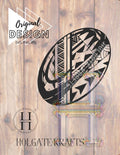 Polynesian Tribal Rugby Ball SVG PNG JPG Digital Download - Tongan Inspired Cricut Sublimation Design
