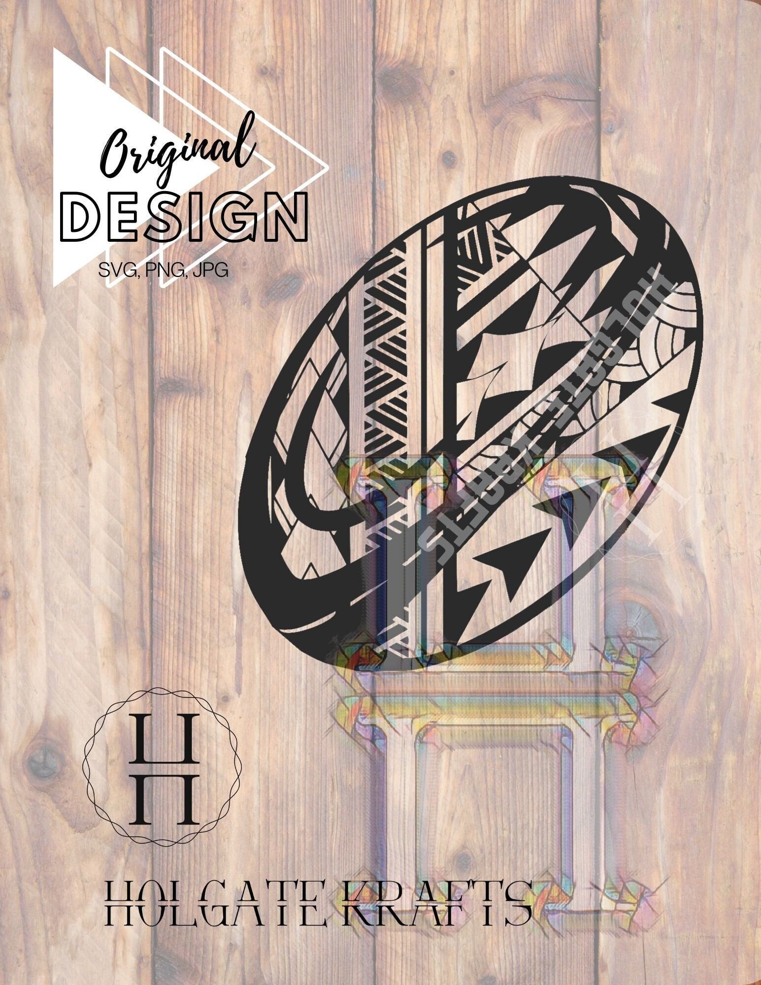 Polynesian Tribal Rugby Ball SVG PNG JPG Digital Download - Tongan Inspired Cricut Sublimation Design