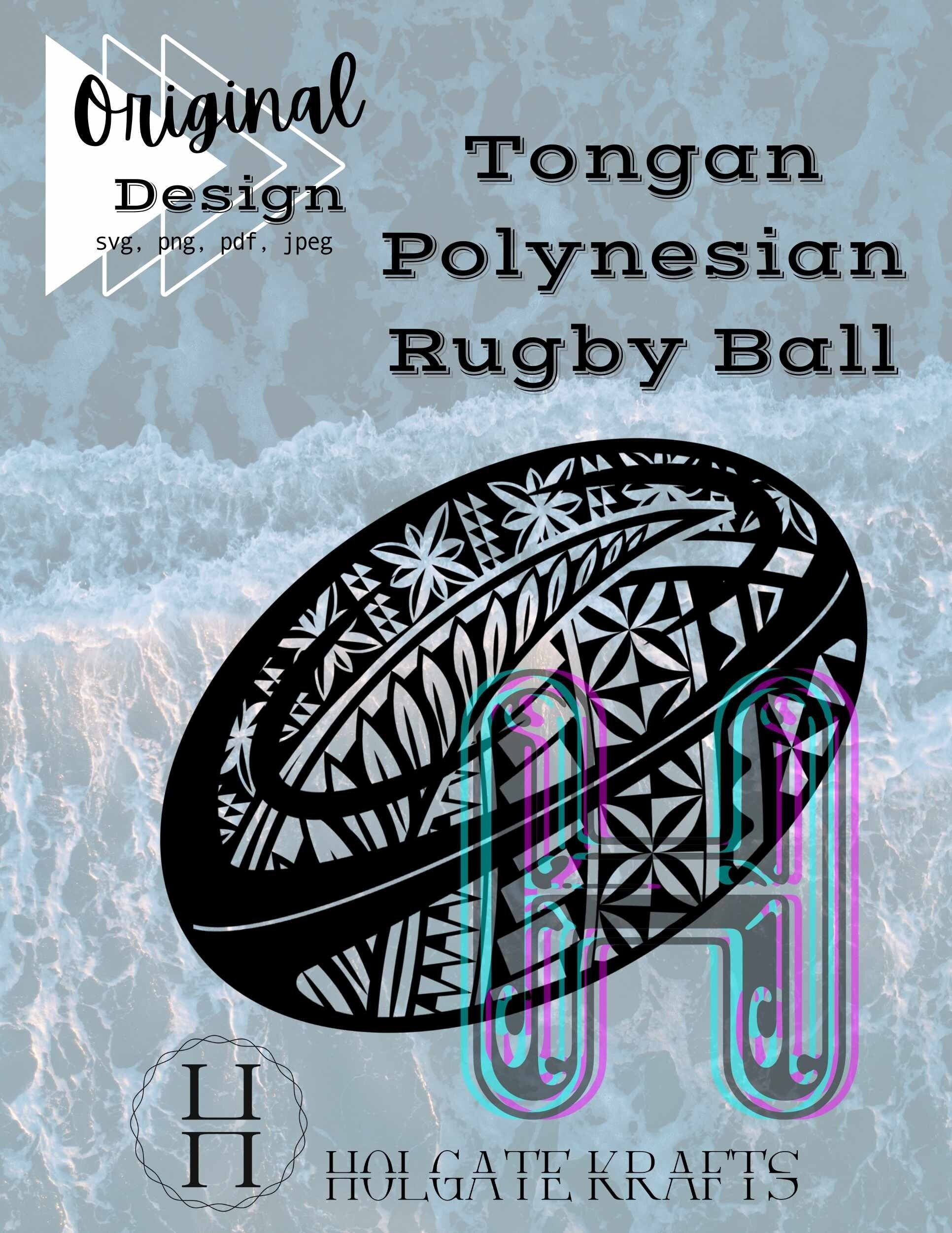 Tongan Poly Rugby Ball Digital Design
