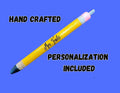 Personalized Glitter Pencil Pen for Teachers - Custom Name Glitter Gel Ink Pen